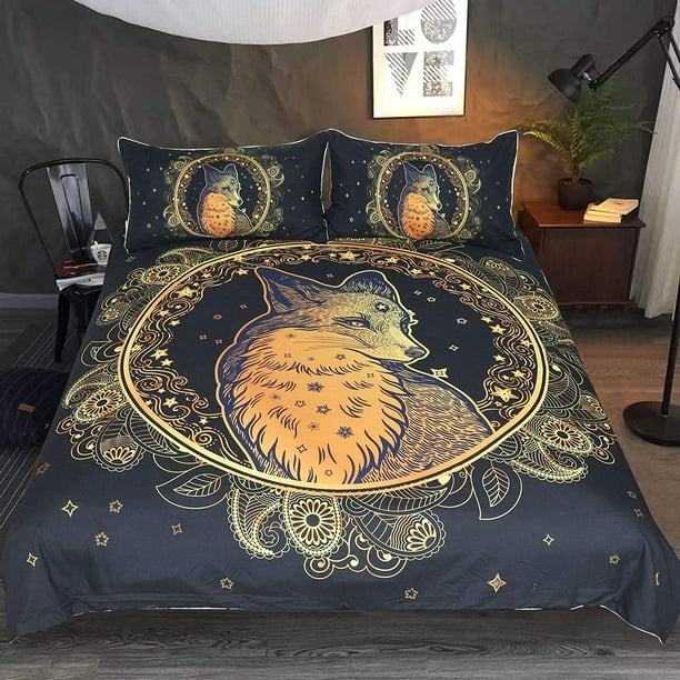 Boho Bohemia geometric lion wolf horse print bedding duvet Cover set+pillow case